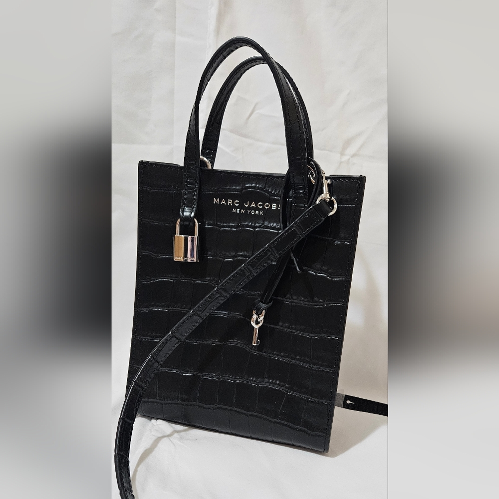 NWT Marc Jacobs Micro Leather Tote Croc Embossed Tote - Picture 6 of 9